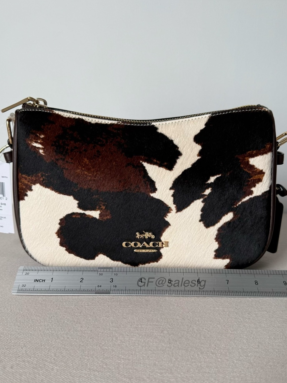 Last one NWT Coach Kailey Haircalf Cow Print Shoulder Crossbody Bag Brown CCC84 - Picture 14 of 16